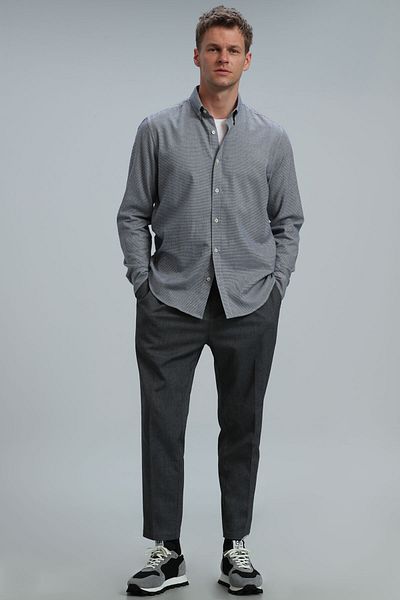 Lufian Ανδρικό πουκάμισο Karin Basic Regular Fit Navy Blue
