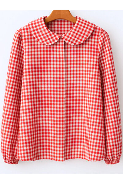 Angel&Co. Girls Clothing Kırmızı Beyaz Pamuk Kız Çocuk Kareli Gömlek