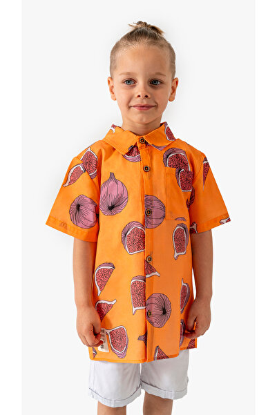 Moi Noi Yazlık Desenli Dokuma Çocuk Gömlek