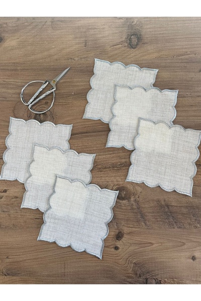 sarra 15X15 Silver 6 Presentation Napkins - V1