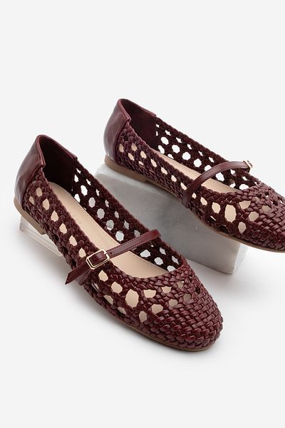 Marjin Balerina de damă cu bretele împletite manual Vonzo Claret Red