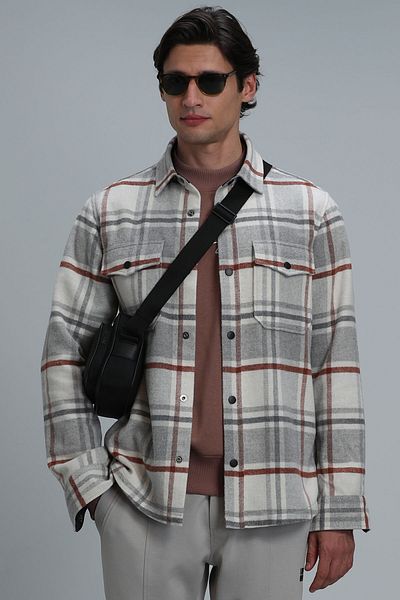 Lufian Φρέσκο ανδρικό πουκάμισο Basic Regular Fit Cinnamon