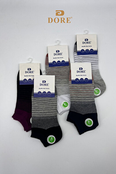 Dore Γνήσια 5 ζεύγη Premium μοντέλα άνεσης κατά της εφίδρωσης, αναπνέουσα, χωρίς ραφή, ριγέ μποτάκια για 4 εποχές