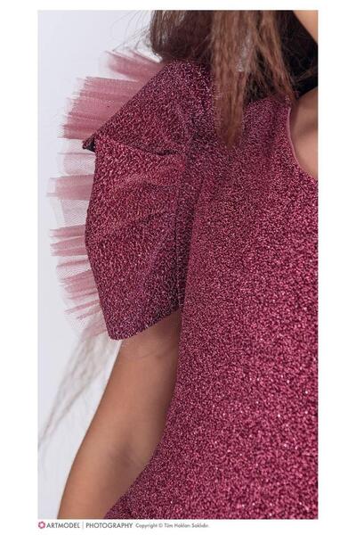 RAPAPA Kız Çocuk Özel Gün Simli Şanzelize Kız Çocuk Abiye Elbise 167372gk