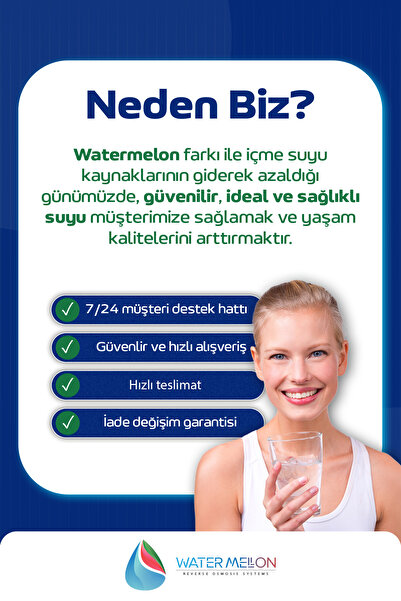 WaterMelon Açık Kasa Su Arıtma Cihazı Uyumlu 10'' Inch 5 Mikron Sediment Spun Filtre (25 ADET)