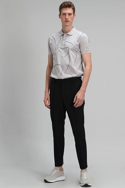 Lufian Ανδρικό T-shirt Karan Polo Neck Stone