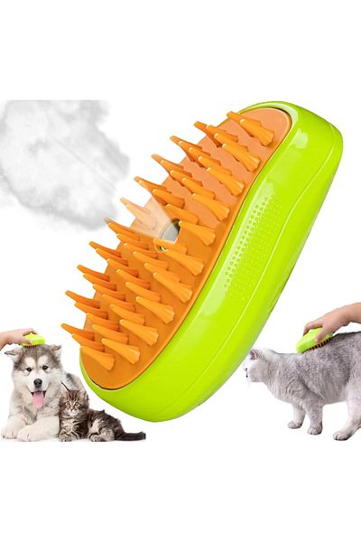 Fish & Paws Fish & Paws® 3-in-1 Brush, Steam, Spray, Dispenser, USB, for Cats, Green