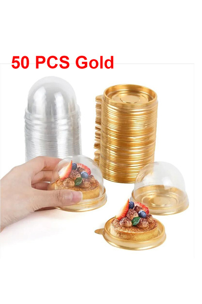 choice2 Other 50pcs Gold 20/50Pcs Mini Dessert Cake Box Container Transparent...