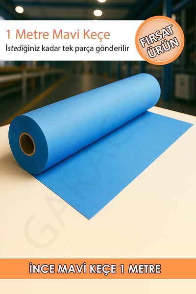 garaccu Metrelik Ince Keçe Kumaş 1 Mm Mavi - 1 Metre (100 Cm X 100 Cm)