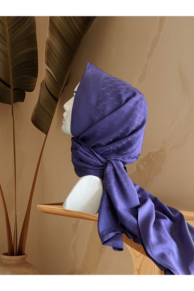 Armine Şal de bumbac din bambus cu model violet 68