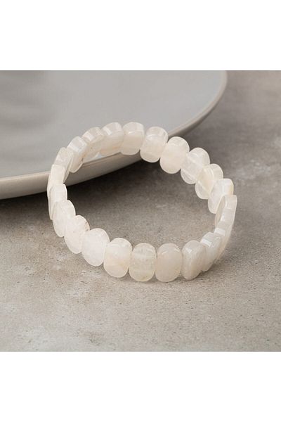 OSMANLI DOĞAL TAŞ Crystal Quartz Natural Stone Wide Cut Bracelet