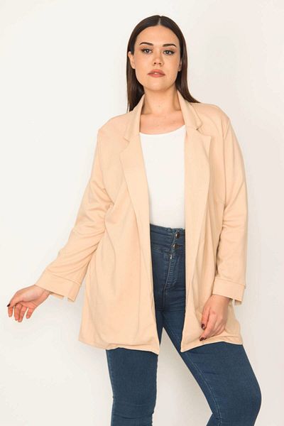 Şans Women's Plus Size Camel Unlined Jacket 65n31778