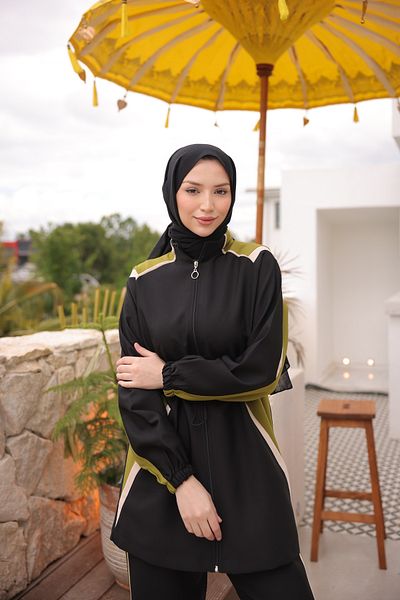 Ryzi Moda Γυναικείο Σετ Hijab Κάτω Τοπ & Σετ Διπλό Φερμουάρ