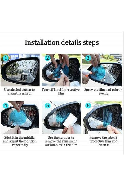 Oto Aksesuarcım Mirror Rain Slider Film - Side Rearview Oval
