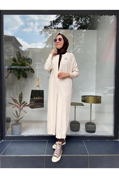 Invee Yusufcuk Triko Kadın Hırka Vanilya