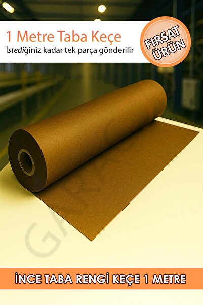 garaccu Metrelik Ince Keçe Kumaş 1 Mm Taba Rengi - 1 Metre (100 Cm X 100 Cm)
