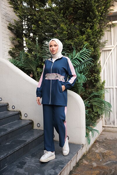 Ryzi Moda Γυναικείο Σετ Φόρμα Hijab Σετ με φερμουάρ διπλό