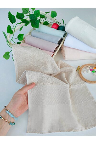 sarra 50x90 Закритий рушник з мереживом - Сірий