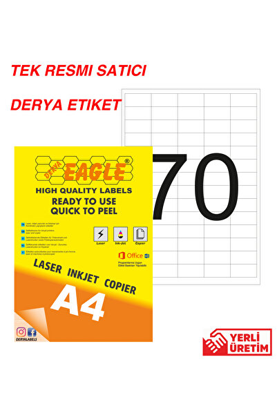 Derya Eagle Ac4039 40x20mm Laser/lazer A4 Etichetă autoadezivă