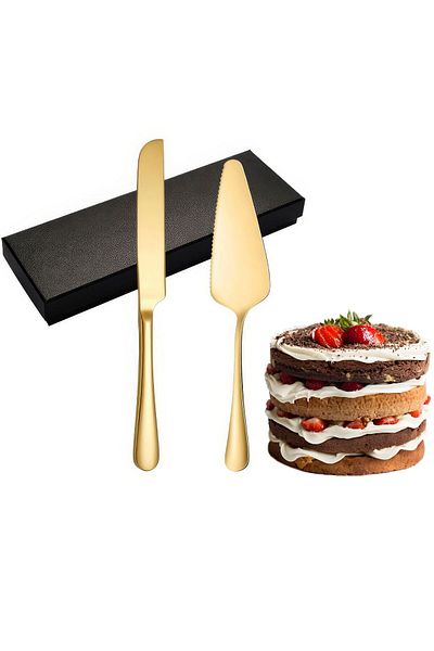 Weather Forecast Steel Gold Pastry Spatula Knife Set Cake Presentation cin512sr