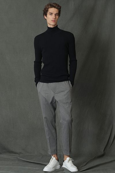 Lufian Grant Ανδρικό πουλόβερ Full Fisherman Navy Blue
