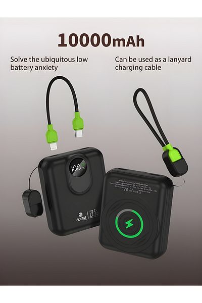 Zoom Plus 10000mah Power Bank With Universal Charging Type-c,a And Magsafe