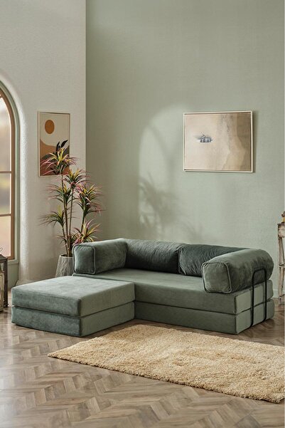 Dekoport Relax Sofa Köşe Takımı Aktivite Yatağı Yer Yatağı Kadife Fitilli Kumaş
