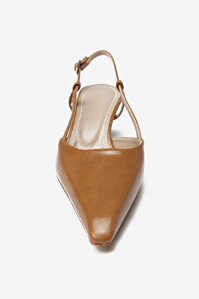 Seniorah Tan Skin Banded Women's Heeled Shoes
