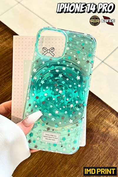 EWEC İphone 14 Pro Uyumlu Minik Yıldız Tasarımlı Hologramlı Ins Style Imd Pre...