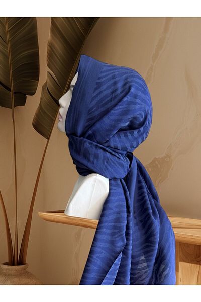 Armine Light Navy Blue Pamora Shawl 02