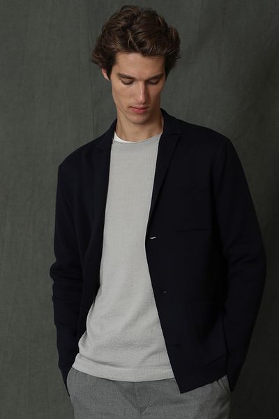 Lufian Sander Men's Cardigan Navy Blue