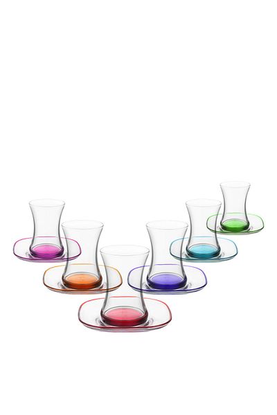 LAV Zen Colored Base 12-Piece Tea Set