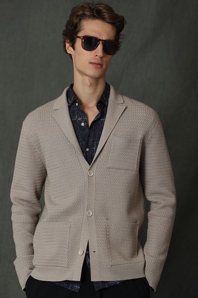 Lufian Peace Men's Cardigan Beige