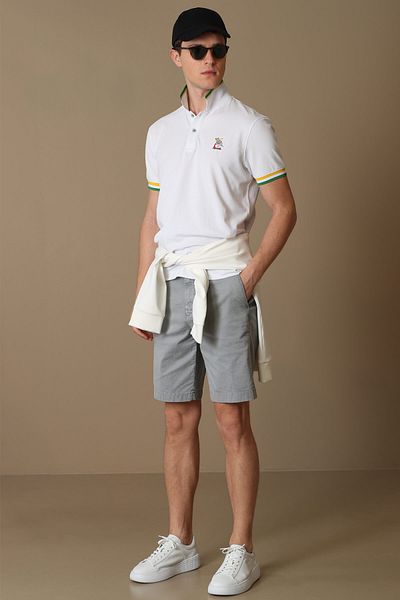 Lufian Tricou Edward Sports Polo pentru bărbați, alb