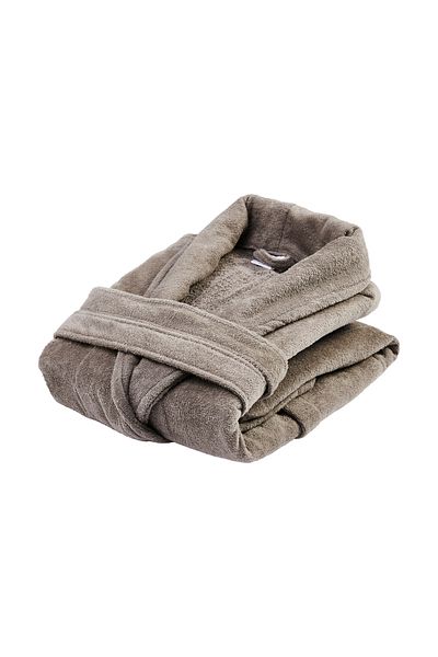 Donetella Unisex 100% Cotton Velour Bathrobe Small & Medium, 400 GSM, Ankle-Length with Shawl Collar & Pockets