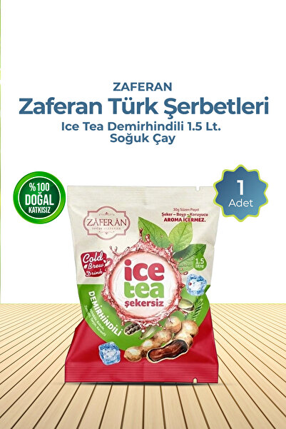 Zaferan Türk Şerbetleri Ice Tea Demirhindili 1.5 Lt. Soğuk Çay