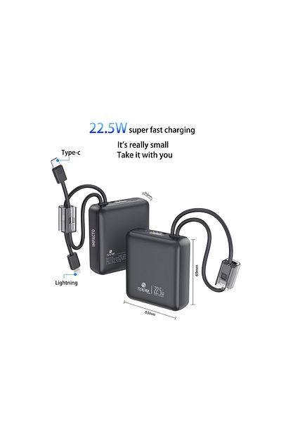 Zoom Plus Powerbank 10000mah With 22.5w Fast Charging In Pd And Lightening