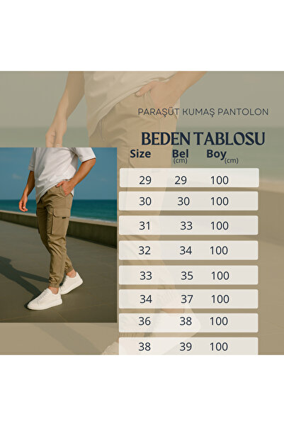 Pobudo Anthracite Color Parachute Fabric Men's Trousers with Cargo Pockets