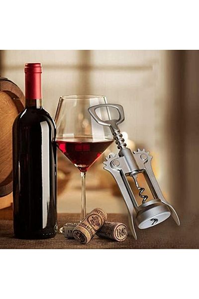 IKEA Idealisk Corkscrew With Levers & Bottle Opener – Easy Uncorking Tool, Silver-matt Finish