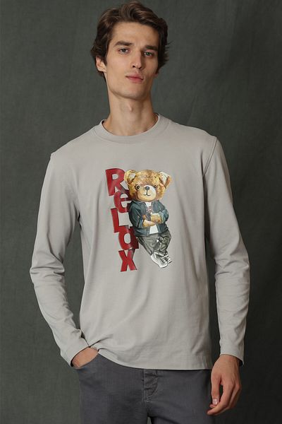 Lufian Dominic Men's Long Sleeve T-Shirt Beige