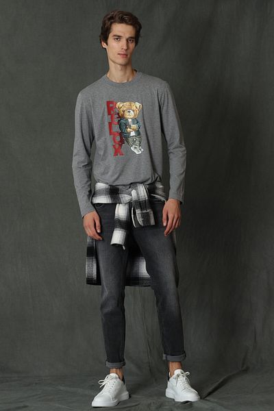 Lufian Dominic Men's Long Sleeve T-Shirt Gray