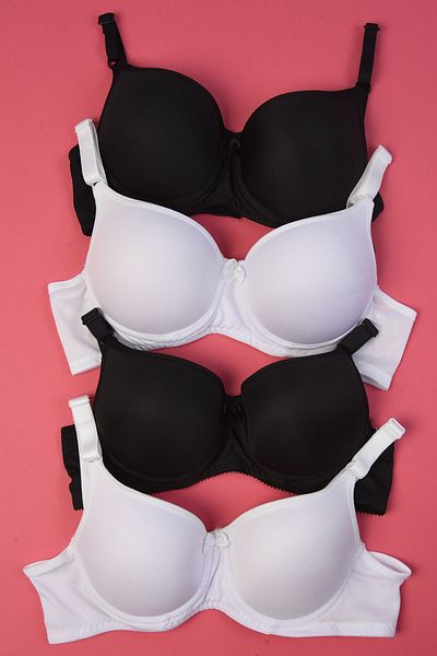 AURRARİ Σουτιέν Underwire χωρίς επένδυση 4 τεμαχίων Μαύρο Λευκό