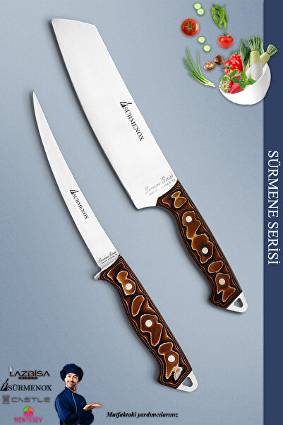 SÜRMENOX Sürmene Serisi Mutfak Şef Bıçak Seti Et Ekmek Sebze Fileto Şef Bıçağ...
