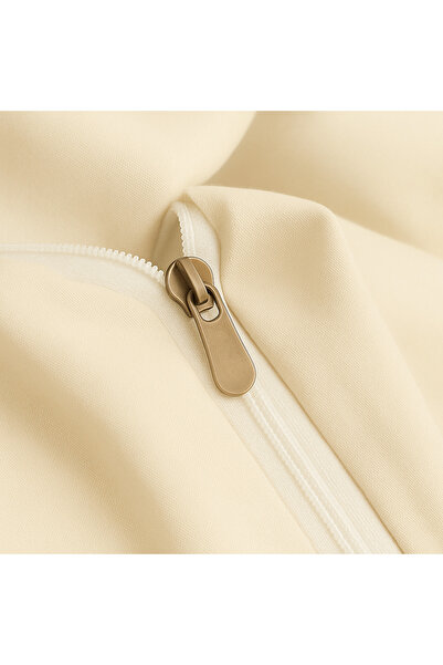 Prime Sleeks Single 100% Cotton Duvet Cover Set 160X220 Cm, Set with Elastic Sheet, Cream