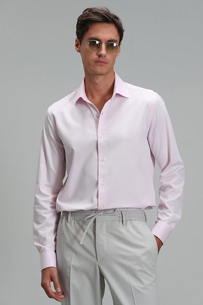 Lufian Ανδρικό έξυπνο πουκάμισο Nagoya Comfort Slim Fit Pink