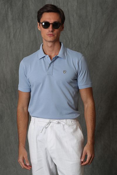Lufian Ανδρικό μπλουζάκι Laon Sports Polo λαιμόκοψη γαλάζιο