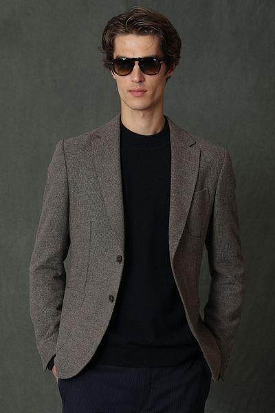 Lufian Erla Sports Men's Blazer Jacket Slim Fit Brown