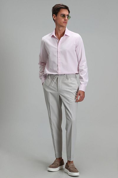 Lufian Ανδρικό έξυπνο πουκάμισο Nagoya Comfort Slim Fit Pink