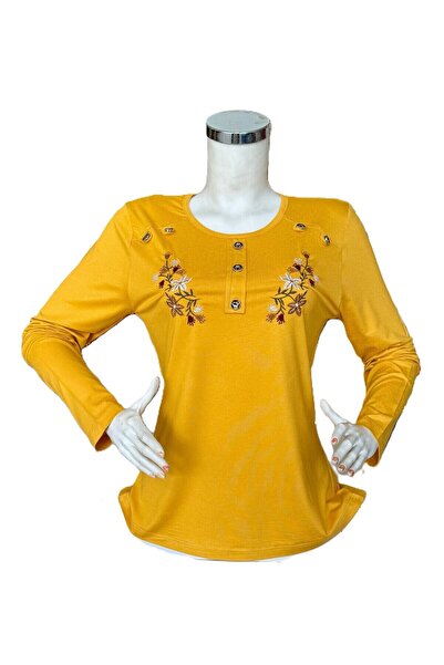 Gündoğan Broderie pentru femei cu nasturi bumbac moale