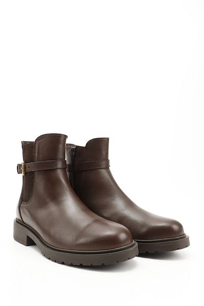 GÖNDERİ(R) Women / Girls Brown Antique Buckle Genuine Leather Chelsea Boots